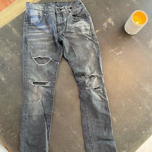 R13 distressed gray/black denim, size 25!